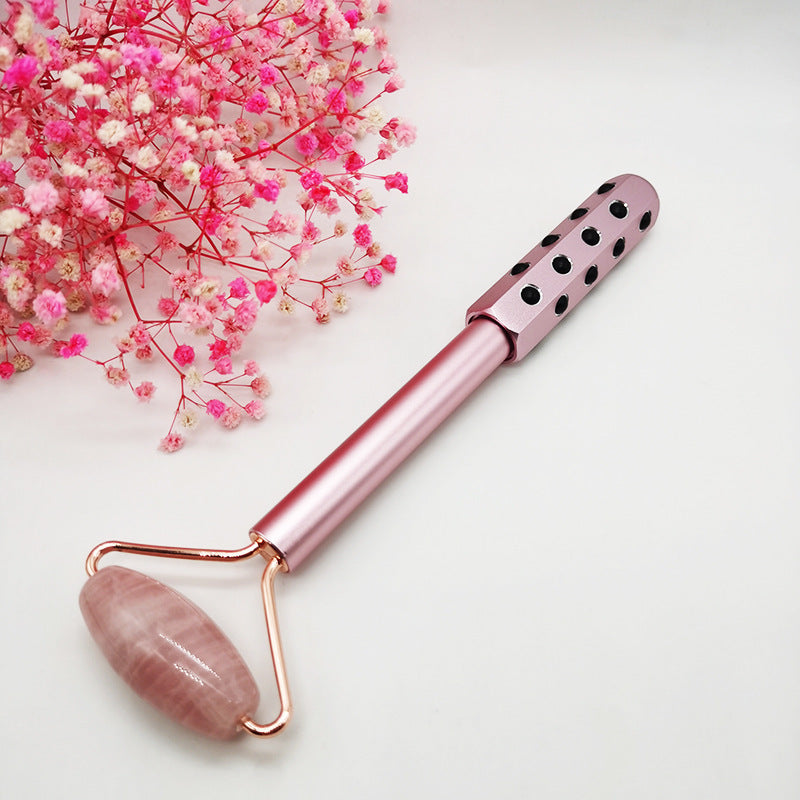Steel Glow™ Luxury Facial Roller – Rose Gold Laurelle