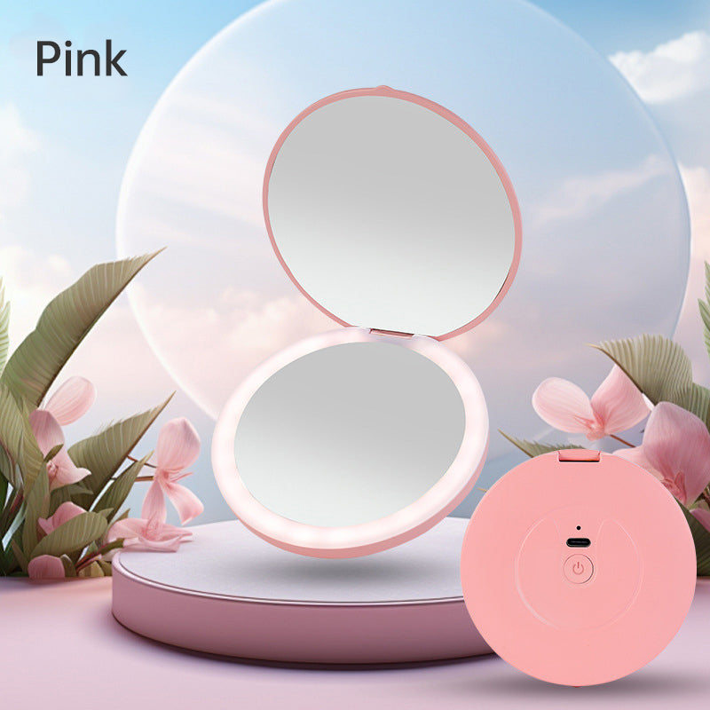 Mini portable LED light-emitting makeup mirror round stackable lighted beauty mirror eprolo