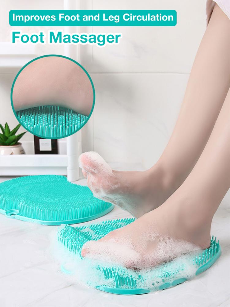 Pregnant Women Without Bend Over Shower Foot Massager Scrubber Cleaner Washing Massage Tools Pad Mat Elderly Feet Cleaning Brush eprolo