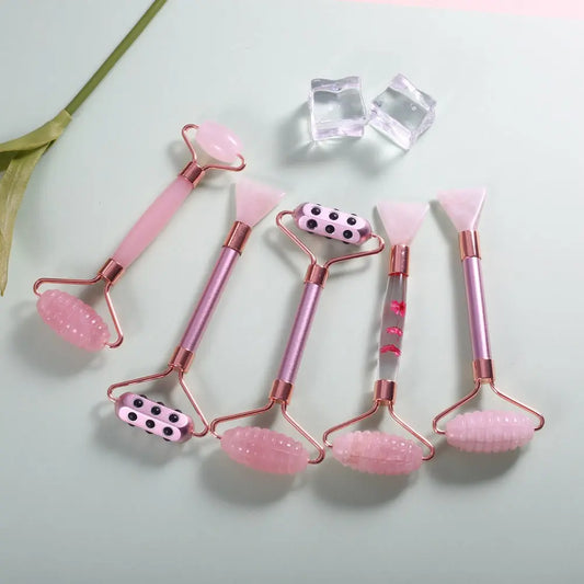 Germanium facial beauty stick with dual roller and mask brush
